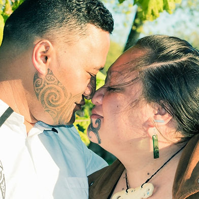A couple sharing a tender moment